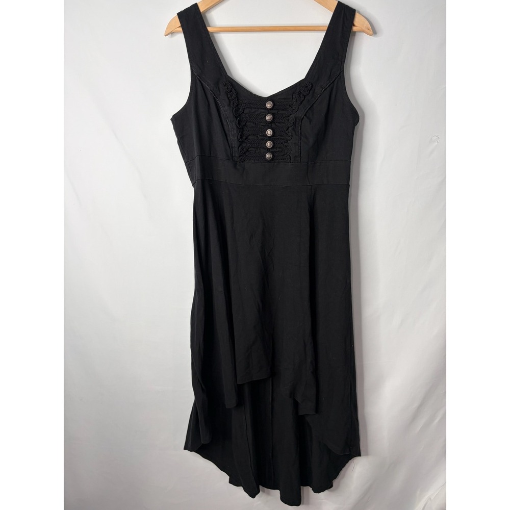 Royal Bones Daang Goodman Babydoll Dress L Black Corset Trim Goth Y2K Whimsigoth